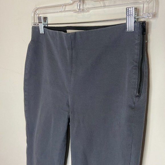 Everlane Womens 2 Skinny Leg Crop Pant Gray Cropped Elastic Waist Side Zip Crop - Picture 2 of 9